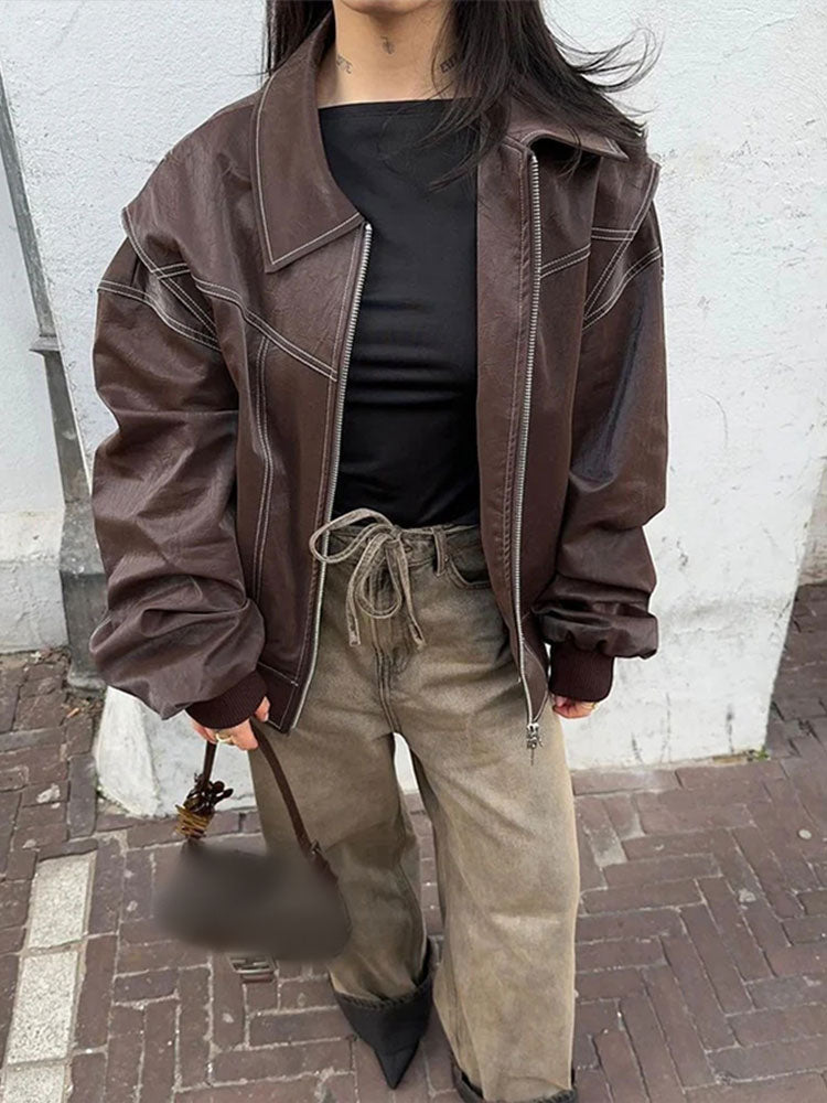 Chaqueta bomber de cuero Lara – Estilo y comodidad máxima