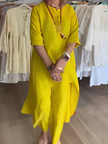 Linen pants suit set