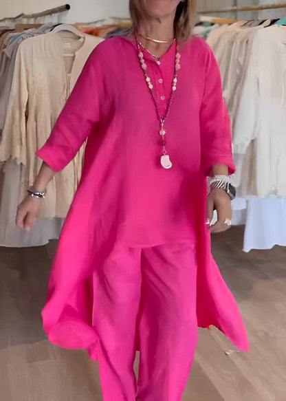 Linen pants suit set